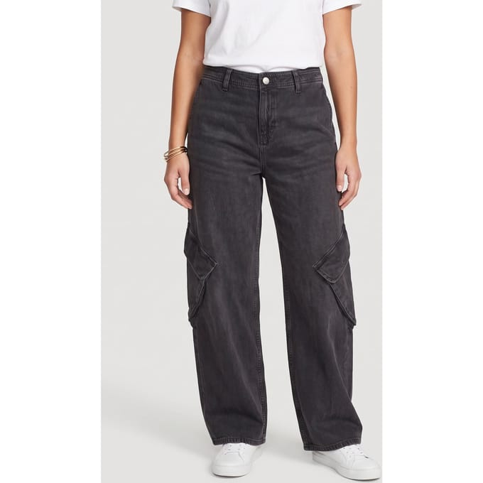 ARKET Eini Denim Cargo Grey Maat: 38 | Cargobroeken Outlet | Dames | Grijs