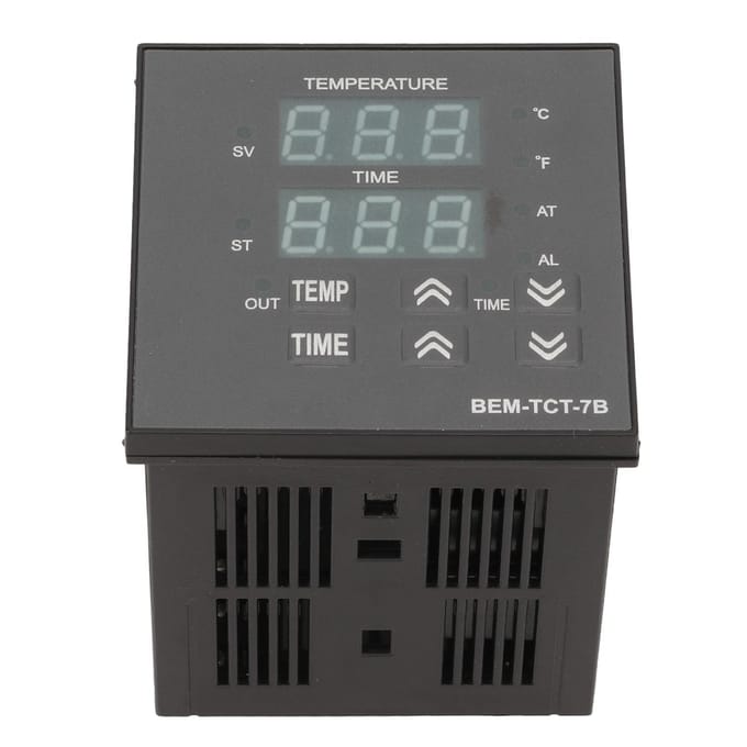 Thermostaat Tijd Digitaal Display K Type Ingang Temperatuurregelaar voor Hittepersmachine 100?240V gray