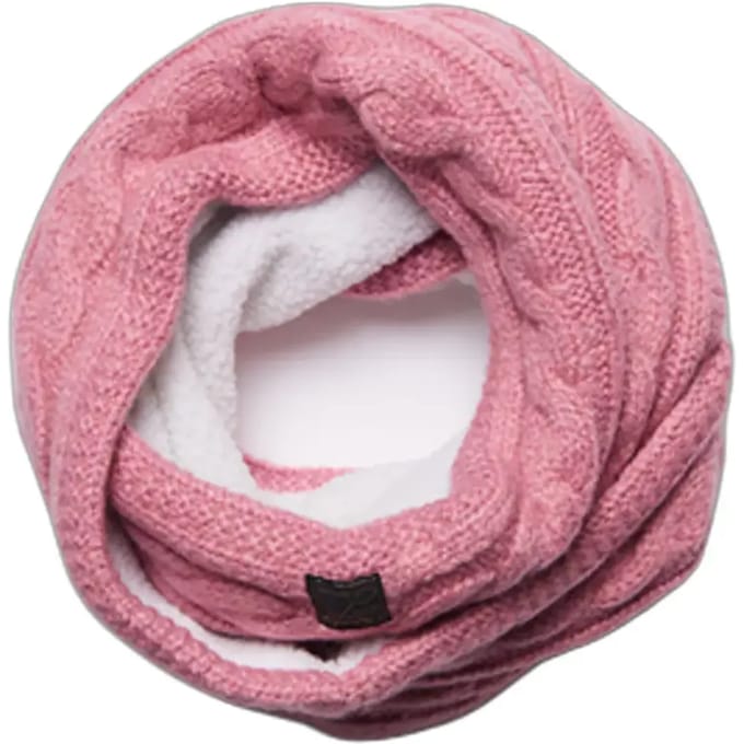 Superdry Tweed Colsjaal met Kabelpatroon Roze Grootte: 1SIZE