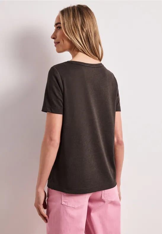 Shirt met ronde hals en tekst