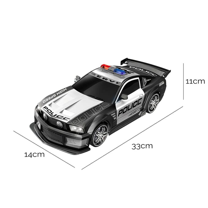 Afstandsbediening Drift Auto Afstandsbediening Politieauto Groot Formaat Afstandsbedieningsauto 1/12 2.4GHz Afstandsbediening 1 battery zwart