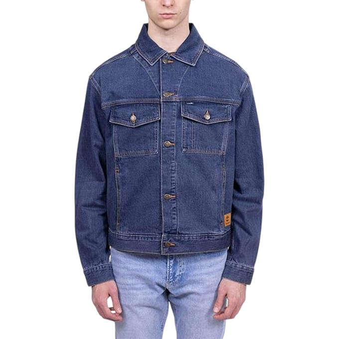 Timberland Herenjeansjas in effen kleur, reguliere pasvorm (Indigoblauw)