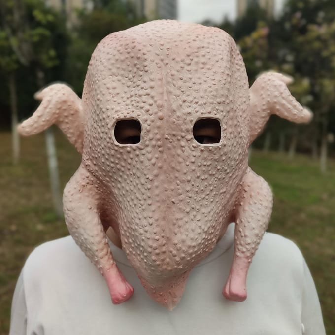 Grappig Kip Kalkoen Gebraden Kip Latex Masker One size roze