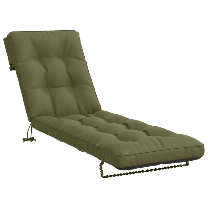 vidaXL - Ligstoel - Kussen - VIANEN - 100% - Polyester - Olijfgroen