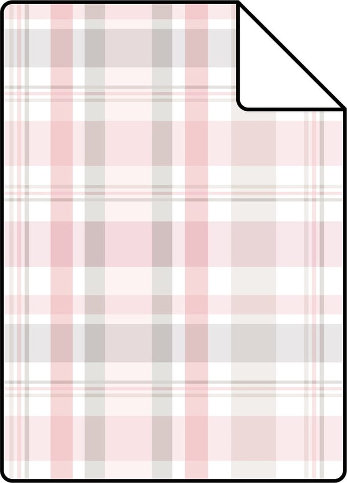 Proefstaal ESTAhome behang ruiten licht roze - 26.5 x 21 cm - 138953-S