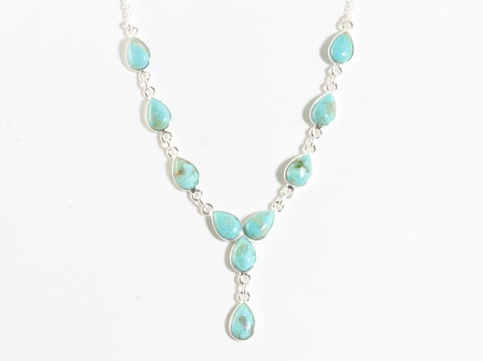 Zilveren ketting met Mohave turkoois