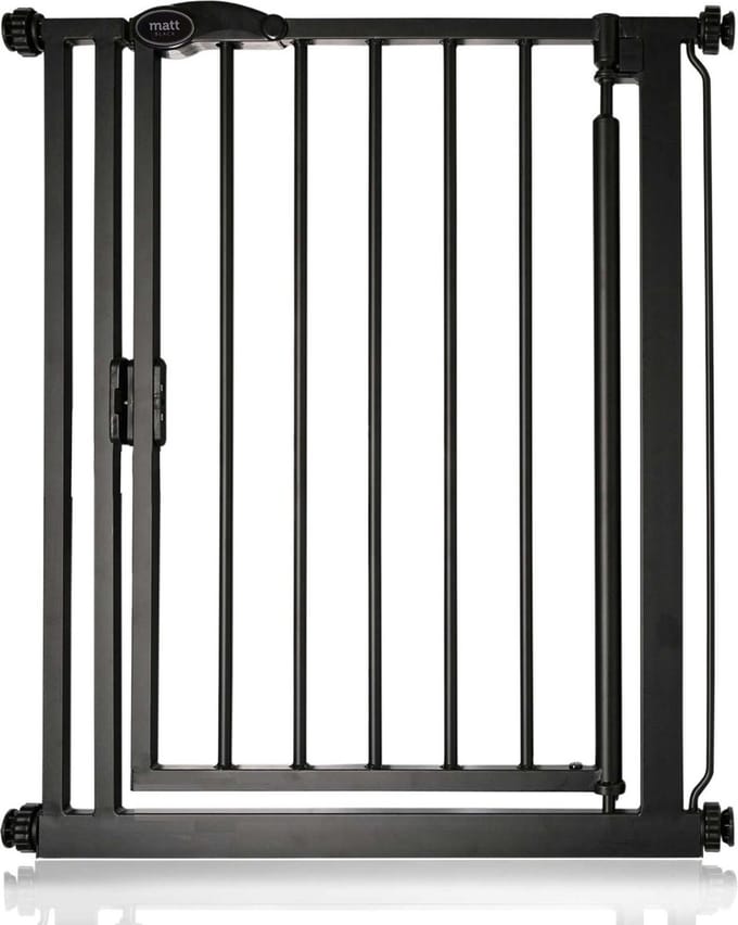 Safetots Self Closing Klemhek, Traphekje, 68,5cm - 75cm, Mat Zwart