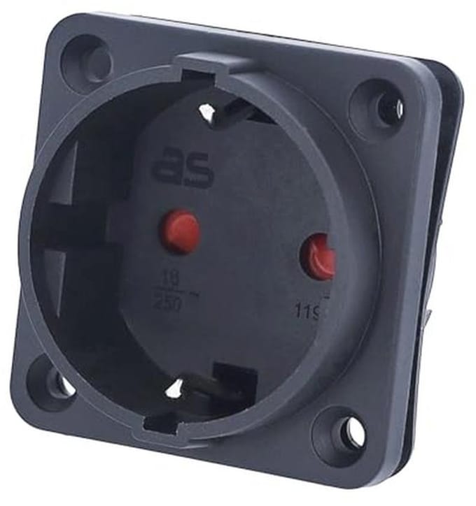 Ingebouwde Geaarde Contactdoos 230V/16A - Zwart