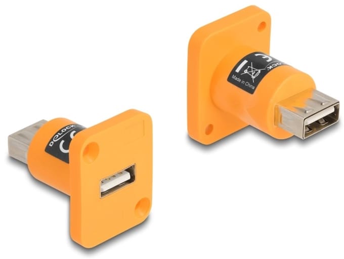 Delock D-Type Module USB 2.0 Type-A female to female orange