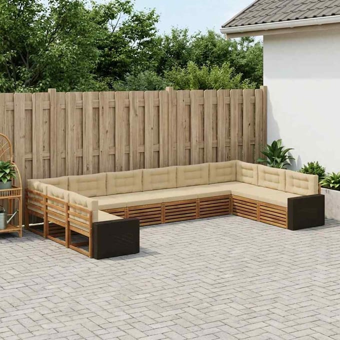 vidaXL - Sofa-Sets - 10 - st - Massief - Acacia - Hout