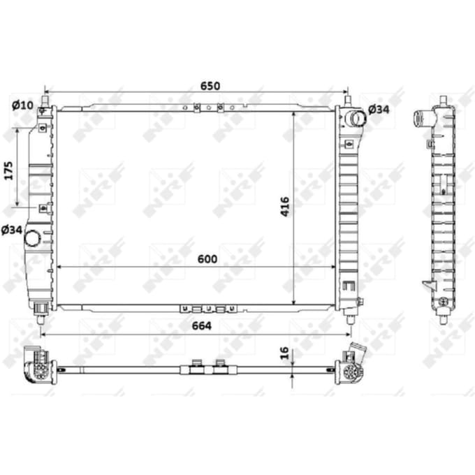 Radiator, motorkoeling Economy Class NRF 53902A