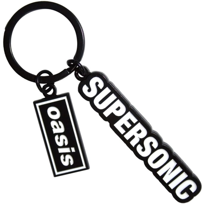 Oasis - Supersonic Decca Logo Charm Sleutelhanger - Wit/Zwart
