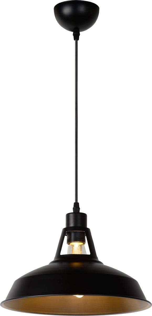 Lucide BRASSY-BIS - Hanglamp - Ø 31 cm - 1xE27 - Zwart
