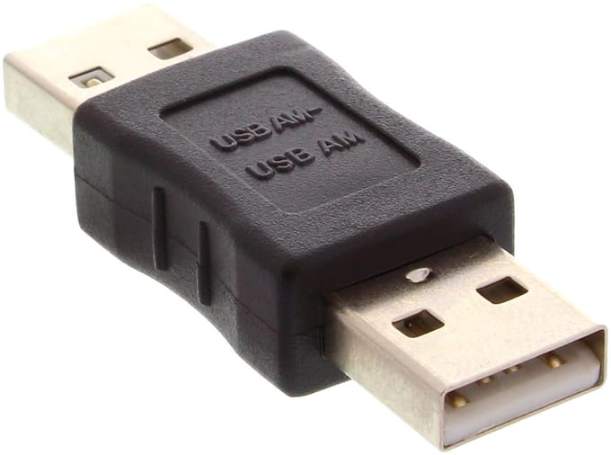 InLine® USB 2.0-adapter, stekker A naar stekker A