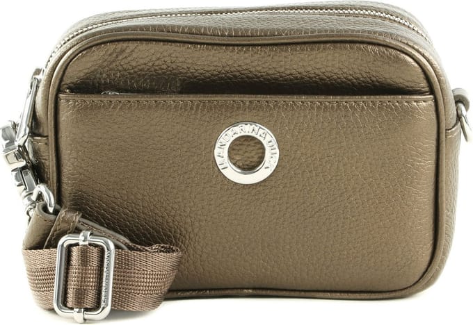 MANDARINA DUCK Leren Schoudertas Gordeltas Mellow Lux Camera Bag Bronzo Brons