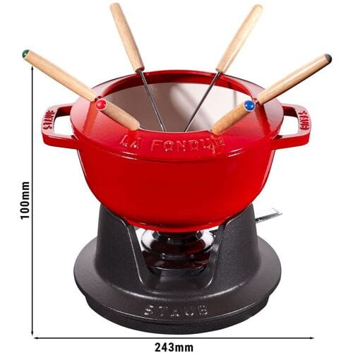 STAUB SPECIALITIES - Fondue set - Ø 180mm - Gietijzer - Kersenrood