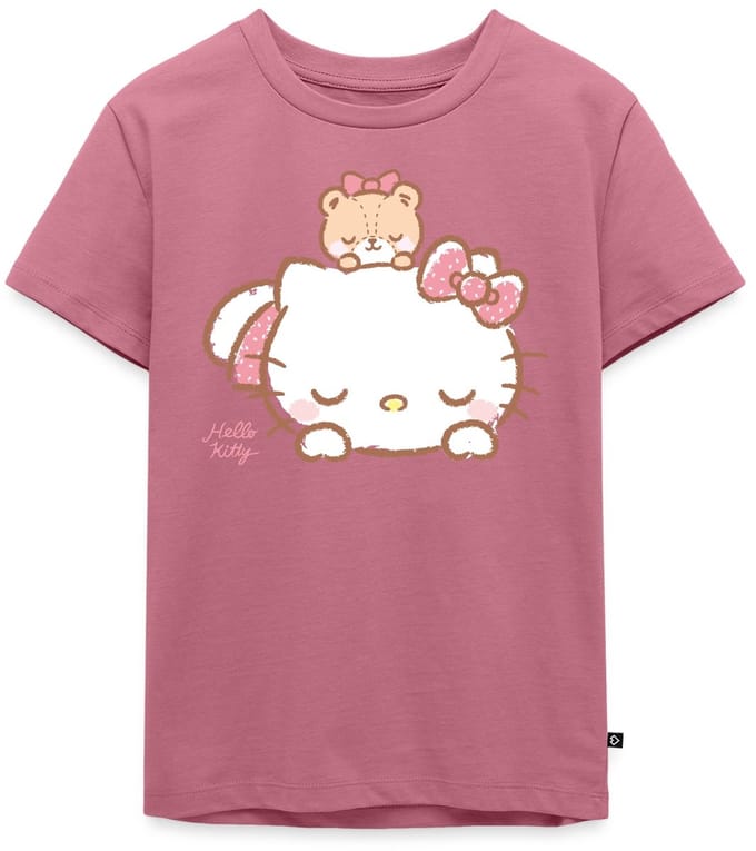 Hello Kitty Met Teddy Op Haar Rug Premium T Shirt Kinderen