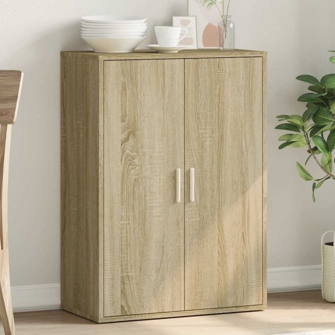vidaXL - Dressoir - 60x31x84 - cm - bewerkt - hout - sonoma - eikenkleurig