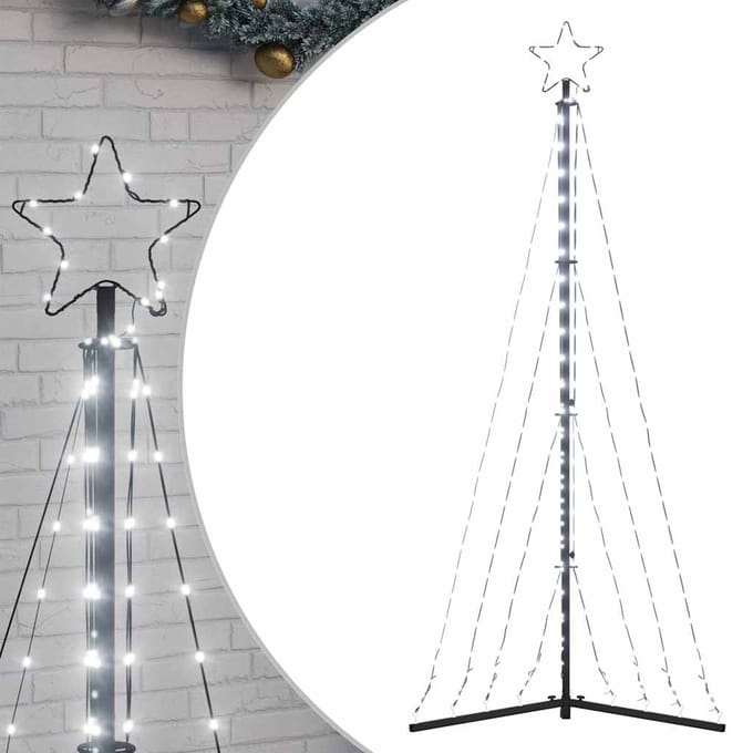 vidaXL LED-kerstboom 339 LEDs koud wit 182 cm