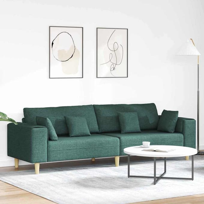 vidaXL - Bank - Donkergroen - 250 - x - 77 - x - 76 - cm - Stof