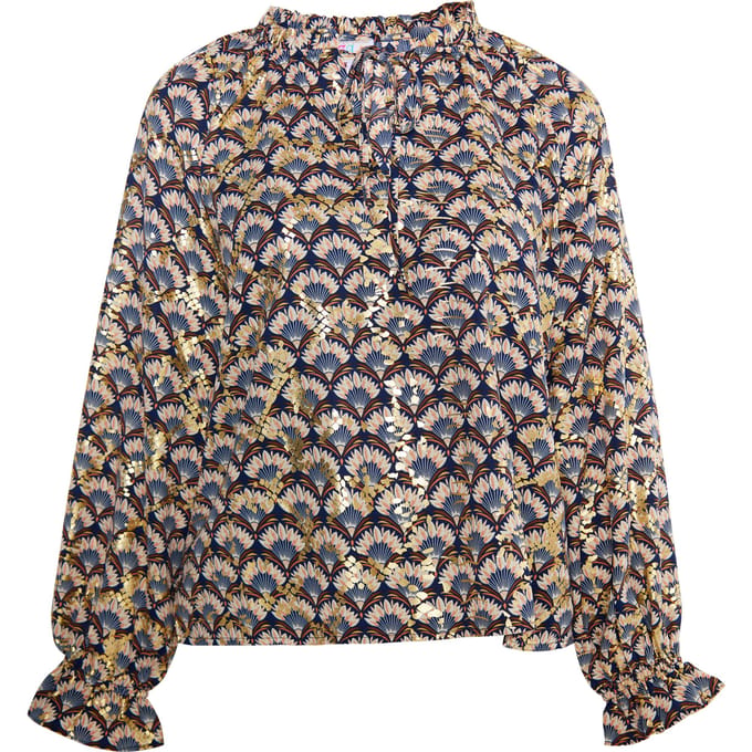 IZIA Blouse Dames Navy Veelkleurig