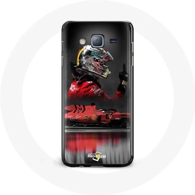 Case voor Samsung Galaxy J7 Formule 1 Sebastian Vettel F1 Racing Driver Rood