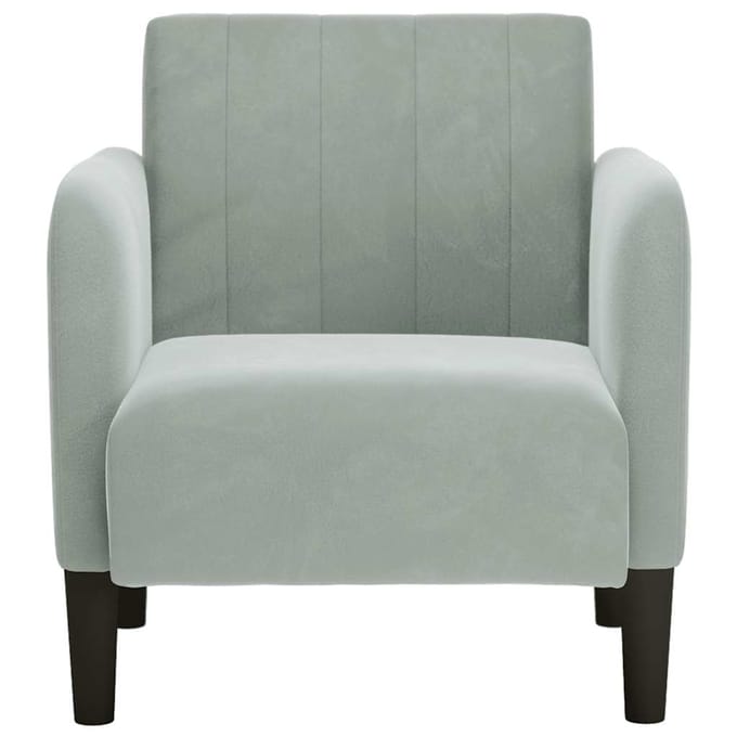 vidaXL - Fauteuil - met - armleuningen - 54 - cm - fluweel - lichtgrijs