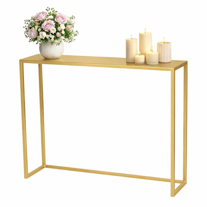 Anwicar Consoletafel Loft - Gold 80x20,5x10 cm - Side Table Achter de Bak - Console Tafel