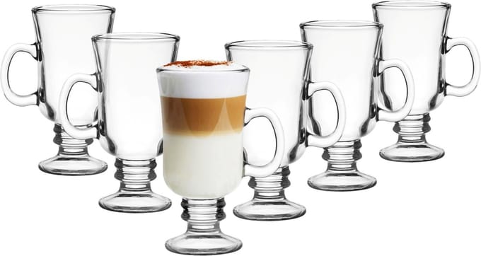 Glasmark Irish Coffee Glazen Paris - transparant glas - 6x stuks - 200 ml - koffieglazen