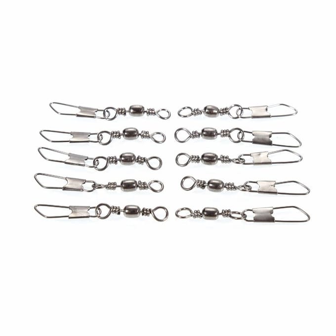 50 Stuks Viswartels Massieve Ringen Speld Lijn Aas Connector Met Interlock Snap Visgerei white
