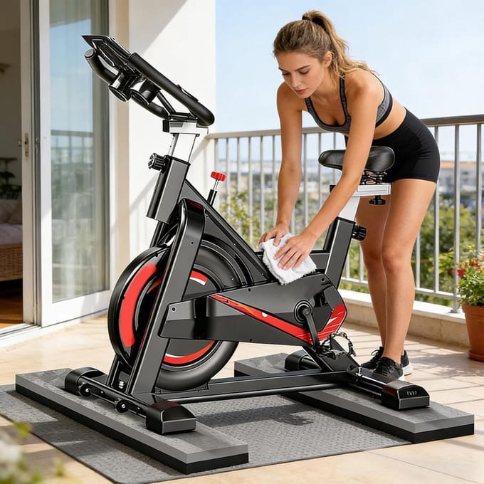 Fietsmat Beschermmat - Trainingsmat Hometrainer - Stille Training - Antislip Grip - 2 stuks - Zwart/Grijs