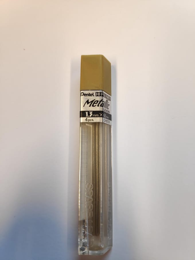 Pentel Vulpotlood Vulling 1.3mm x 60 mm Goud 4 Stuks