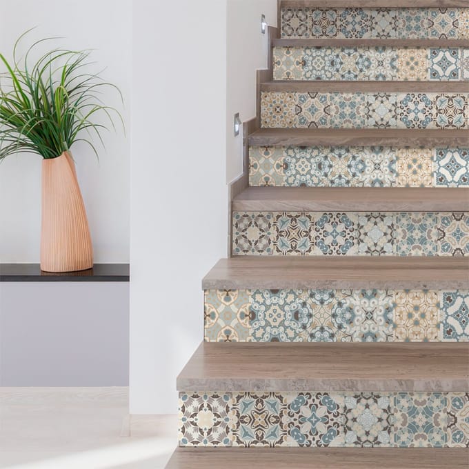 Traptegelstickers - STIJLVOLLE ORNAMENTEN - 2 stroken van 18x126 cm