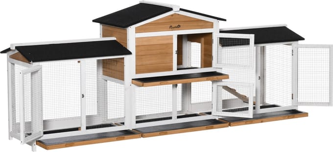 PawHut Kaninchenstall mit Freilauf D51-313