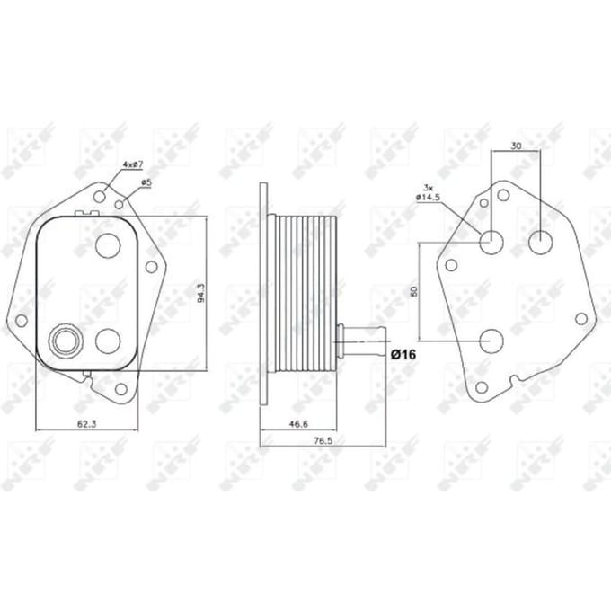 Olie radiator, motorolie NRF 31159