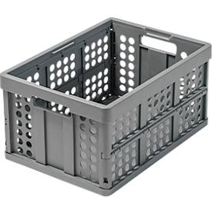 Vouwkrat voor inklapbare trolley CLAX, 46 l, grijs/zwart