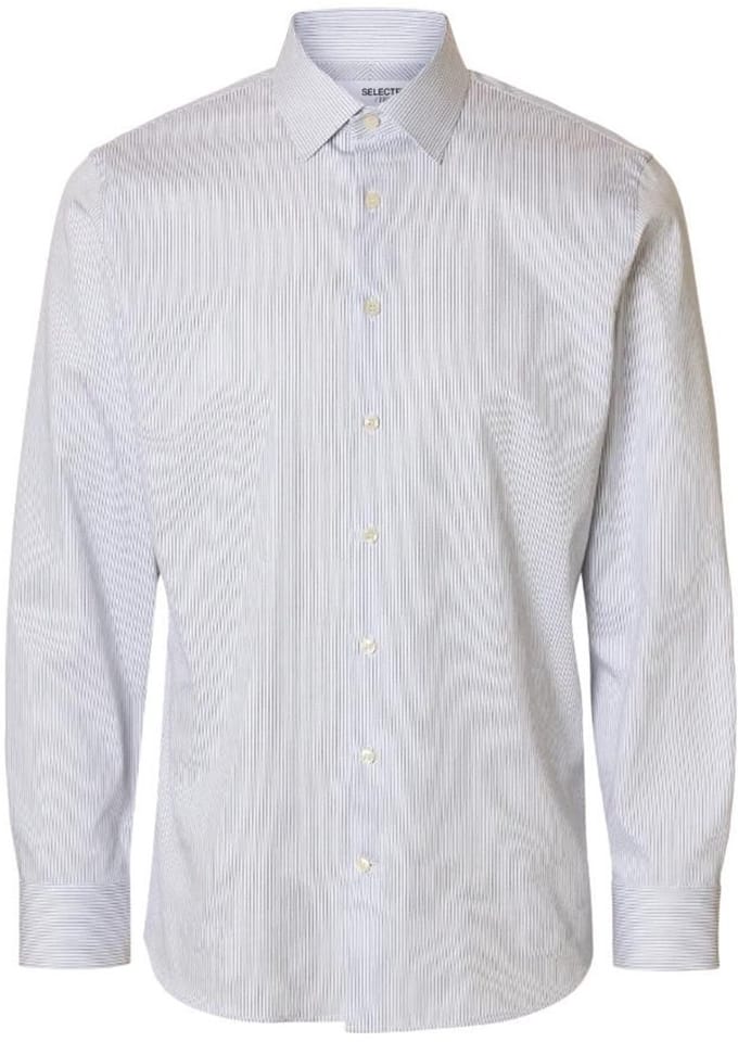 Selected Homme Slim Performance LS Shirt Classic Bright White Stripes Multi
