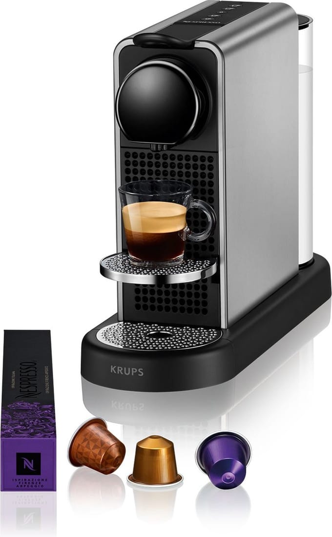 Krups Nespresso Citiz Platinum XN610T - Koffiecupmachine - Titan - Compact