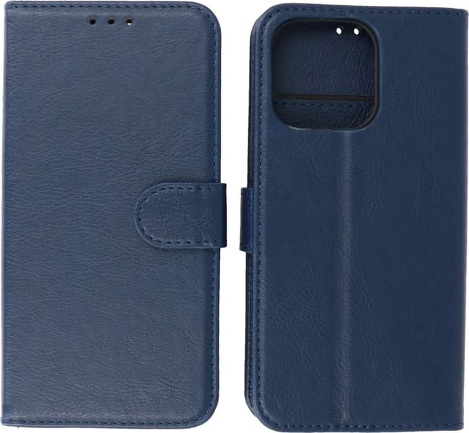 iPhone 15 Pro Max Hoesje Book Case Telefoonhoesje Navy