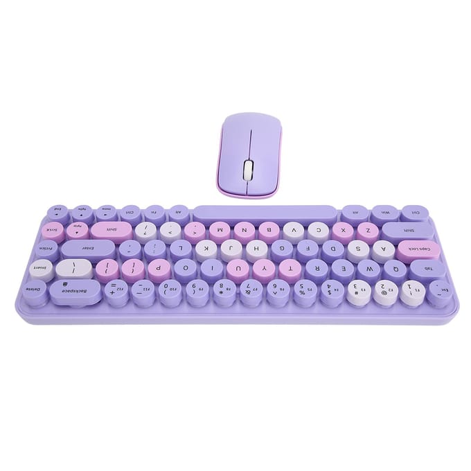 USB Toetsenbord Muis 2.4G Draadloos 68 Toetsen Laag Verbruik Retro Schattig ABS Gaming Toetsenbord Muis voor