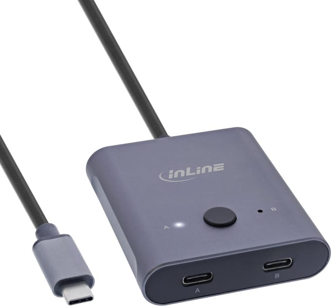 InLine® USB-C switch, bidirectional switch, 10Gb/s, 100W