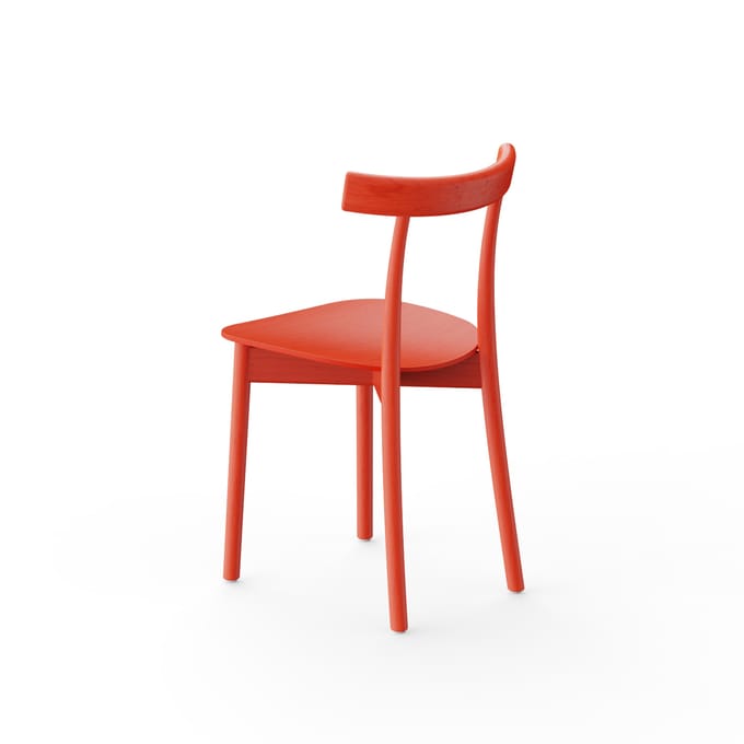 NINE Skinny Wooden Stoel - red