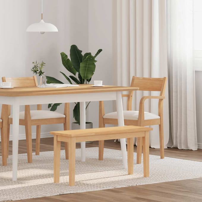 vidaXL - Bank - 90 - cm - massief - hout - rubber