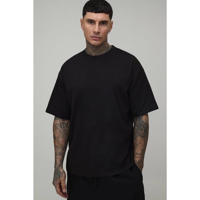 Tall Oversized Essential T-Shirt | Black | Size Medium