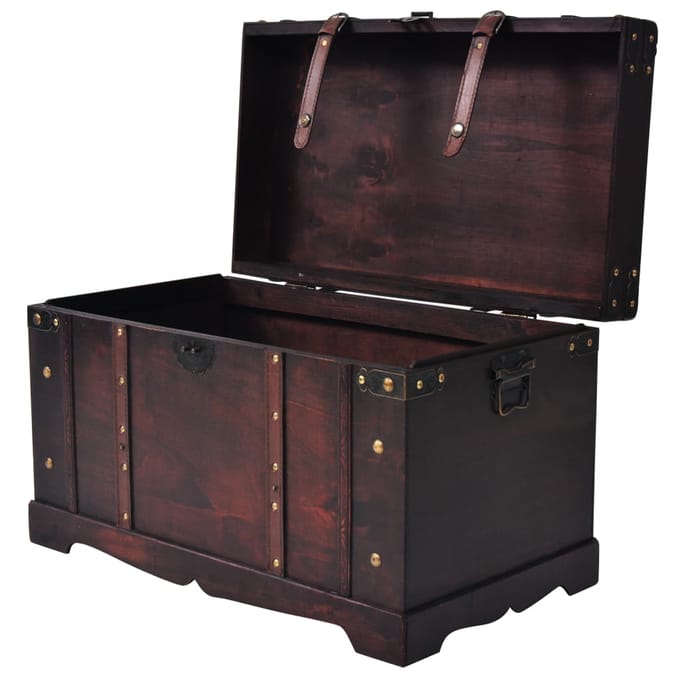 vidaXL - Schatkist - vintage - stijl - 66x38x40 - cm - hout