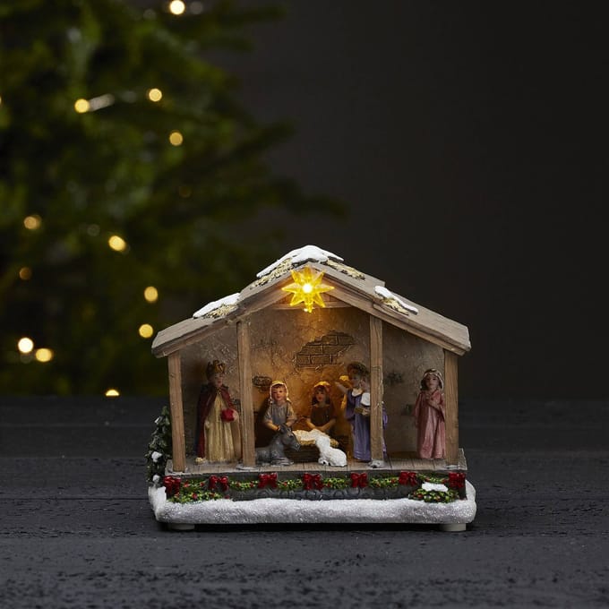 STAR TRADING LED sfeerlamp Nativity, batterijvoeding, 19 cm