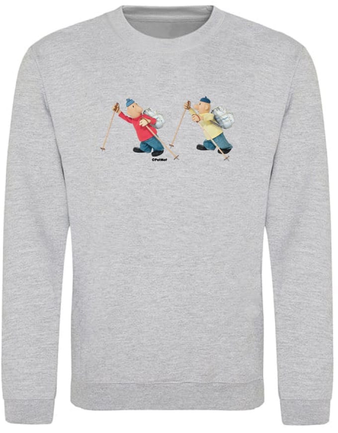 Hingly Crew sweater Buurman & Buurman Grijs Wandel M