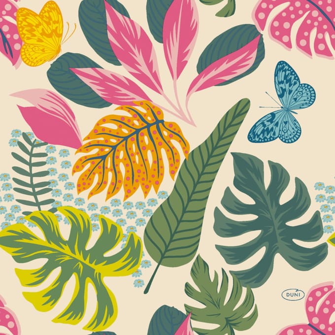 Servetten - 33x33 cm - N/A - Multicolor - Summertime