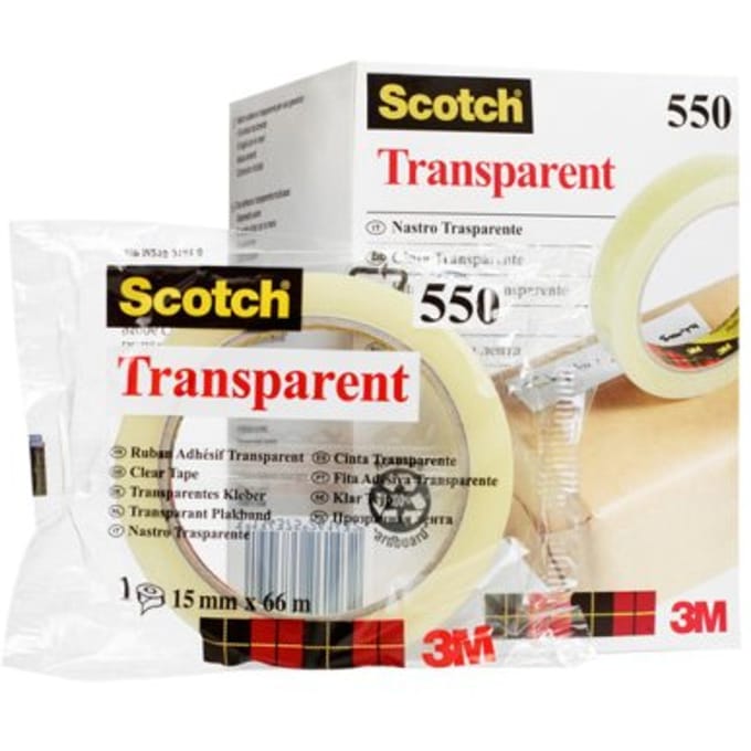 Scotch transparante tape 550 ft 15 mm x 66 m