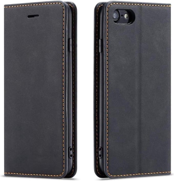 Geschikt voor Apple iPhone 6 - 6s Bookcase | Zwart | Pasjeshouder | Portemonnee hoesje